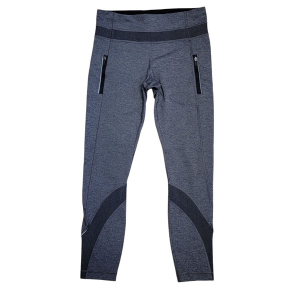 Lululemon Inspire Tight II Womens Sz 6 Heathered Black Run Leggings‎ Pockets - Picture 1 of 10